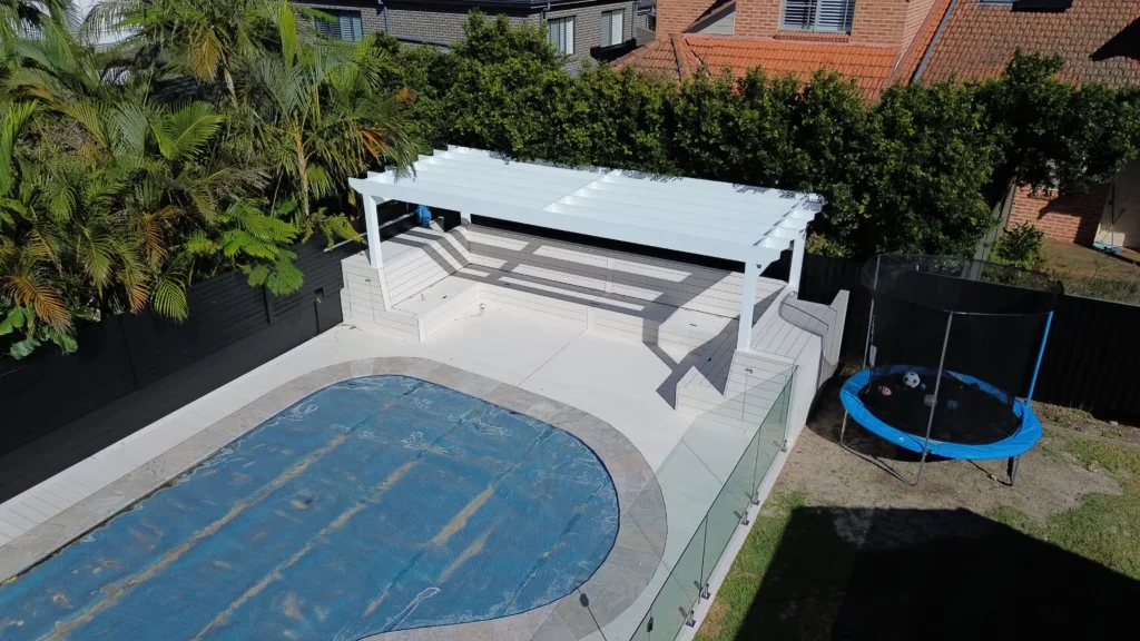 Pergola installation outdoor area